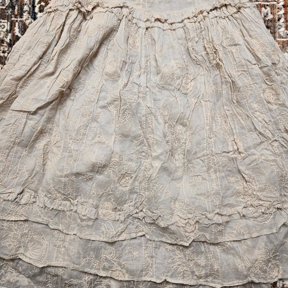 Ewa I Walla Embroidered Lace Up Layered Dress Cotton Beige - Picture 8 of 10
